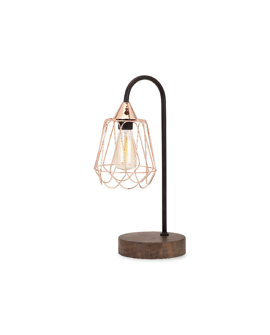 Tilton Copper and Wood Table Lamp