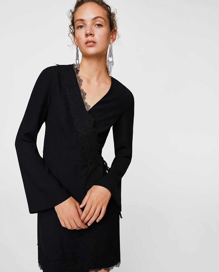 Blonda detail dress